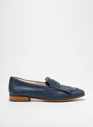 Mocassins tissage satiné talon plat jusqu'à 3cm bleu CALCE femme