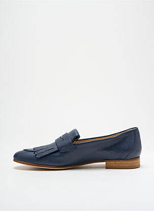 Mocassins tissage satiné talon plat jusqu'à 3cm bleu CALCE femme
