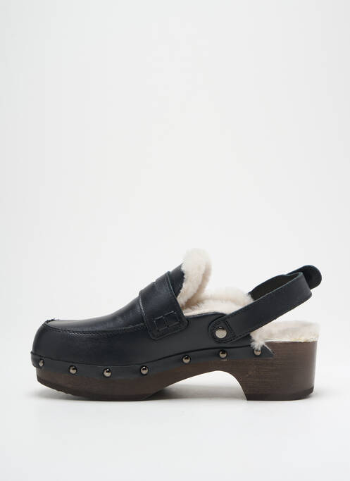 Mules/sabots semi compensé talon de 4 à 6cm noir SCHOLL femme