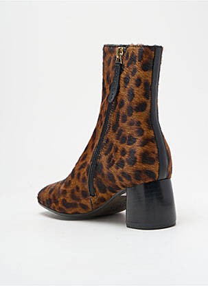 Bottines/boots tissage satiné talon de 4 à 6cm marron MALIPARMI femme
