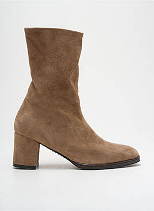 Bottines/boots nubuck talon de 4 à 6cm beige LORENZO MASIERO femme