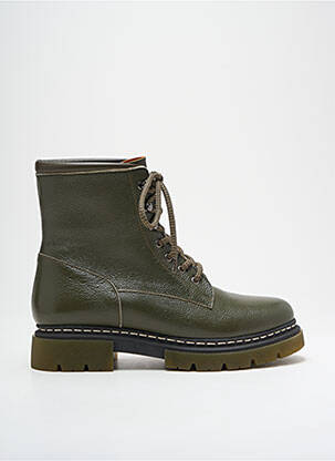 Bottines/boots matière lisse talon plat jusqu'à 3cm vert VALERIE BOURGOIN femme