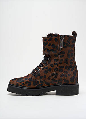 Bottines/boots tissage satiné talon plat jusqu'à 3cm marron ANAKI femme