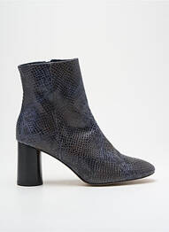 Bottines/boots tissage satiné talon de 4 à 6cm bleu ANAKI femme