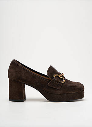 Mocassins nubuck talon de 4 à 6cm marron BIBI LOU femme