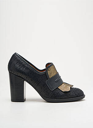Mocassins tissage satiné talon plat jusqu'à 3cm noir CHIE MIHARA femme