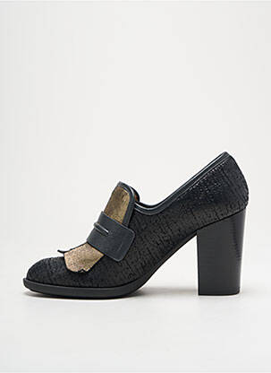 Mocassins tissage satiné talon plat jusqu'à 3cm noir CHIE MIHARA femme