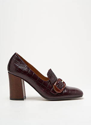 Mocassins tissage satiné talon de 7 à 9cm violet CHIE MIHARA femme