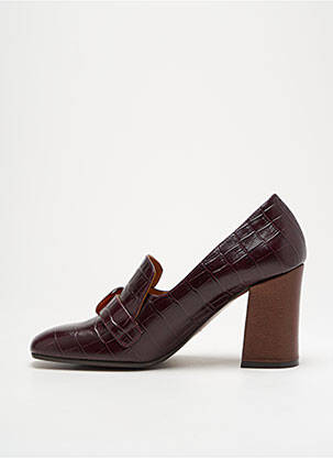 Mocassins tissage satiné talon de 7 à 9cm violet CHIE MIHARA femme