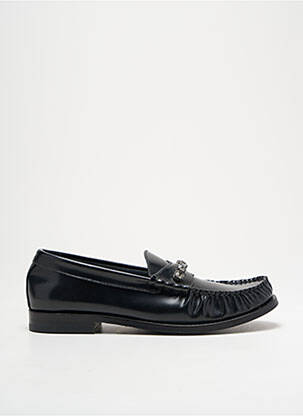 Mocassins tissage satiné talon plat jusqu'à 3cm noir LOLA CRUZ femme
