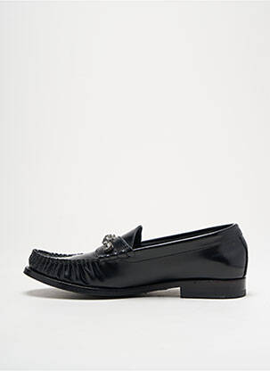 Mocassins tissage satiné talon plat jusqu'à 3cm noir LOLA CRUZ femme