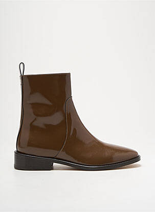 Bottines/boots matière lisse talon plat jusqu'à 3cm marron ANTHOLOGY femme