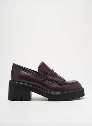 Mocassins tissage satiné talon de 4 à 6cm violet GUGLIELMO ROTTA femme