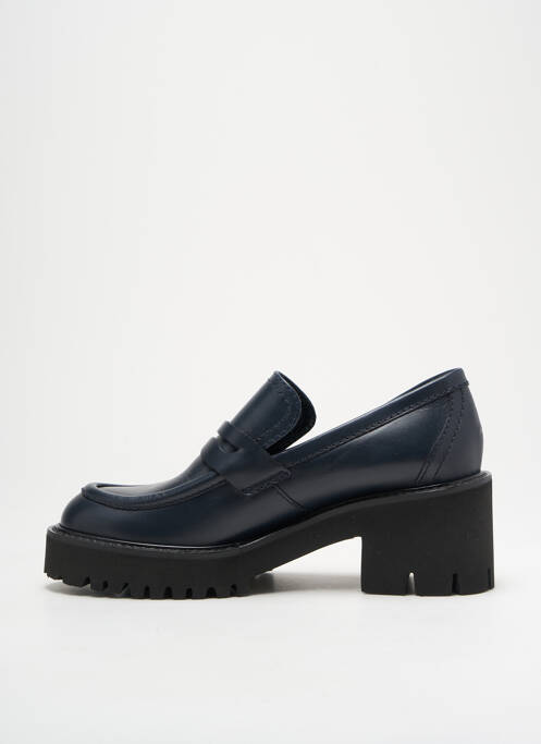 Mocassins tissage satiné talon de 4 à 6cm bleu GUGLIELMO ROTTA femme