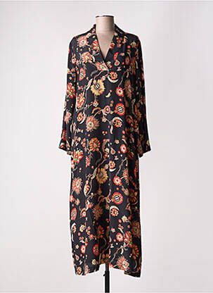 Robe longue manches longues manches longues noir MOMONI femme