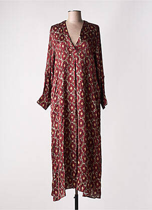 Robe longue manches longues manches longues rouge HOD femme