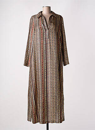 Robe longue manches longues manches longues marron MOMONI femme