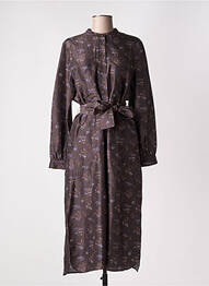 Robe longue manches longues manches longues marron SOEUR femme