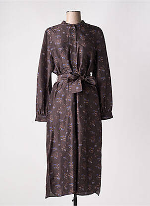 Robe longue manches longues manches longues marron SOEUR femme