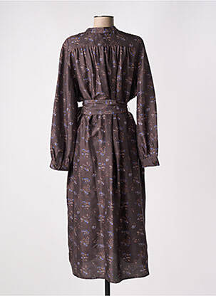 Robe longue manches longues manches longues marron SOEUR femme