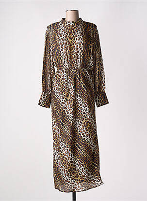 Robe longue manches longues manches longues marron ROSEANNA femme