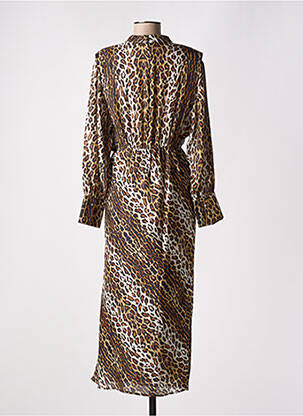 Robe longue manches longues manches longues marron ROSEANNA femme