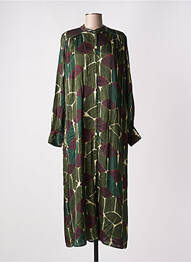 Robe longue manches longues manches longues vert HOD femme