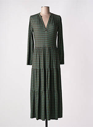 Robe longue manches longues manches longues vert SIYU femme