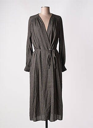 Robe longue manches longues manches longues noir DIEGA femme