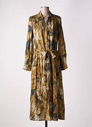 Robe longue manches longues manches longues marron DIEGA femme