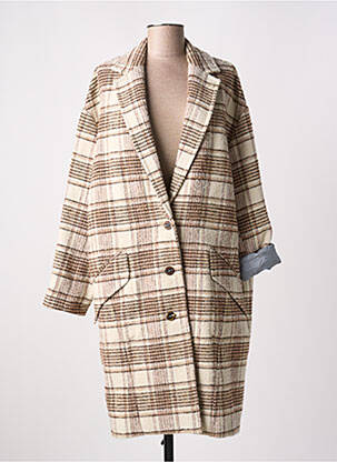 Manteau long coupe cintrée sans capuche beige BELLEROSE femme