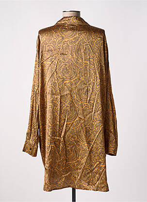 Robe mi-longue imprimé fantaisie manches longues or MARAIS femme
