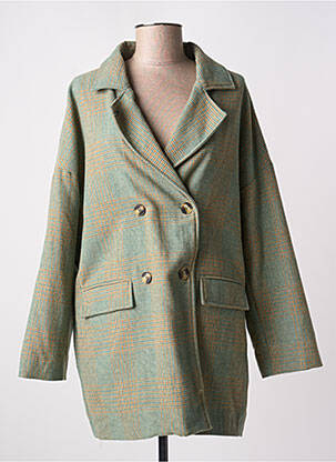 Manteau long coupe cintrée sans capuche vert BELLE PIÈCE femme