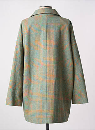 Manteau long coupe cintrée sans capuche vert BELLE PIÈCE femme