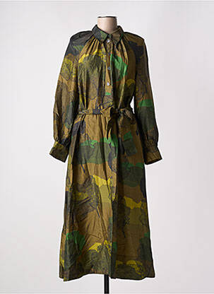 Robe longue manches longues manches longues vert SOEUR femme