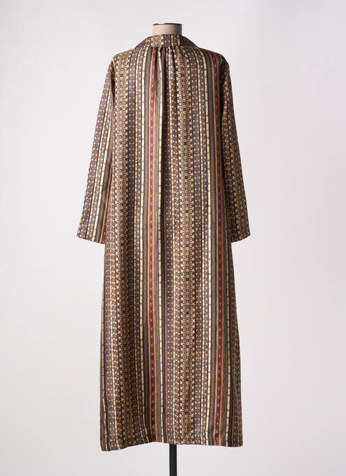 Robe longue manches longues manches longues marron MOMONI femme