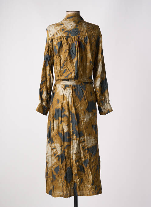 Robe longue manches longues manches longues marron DIEGA femme