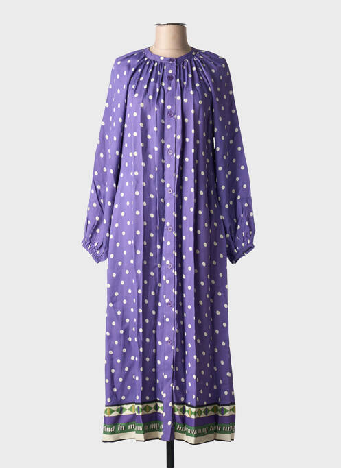 Robe longue manches longues manches longues violet STELLA FOREST femme