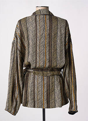 Veste kimono manches longues marron LOUIZON femme