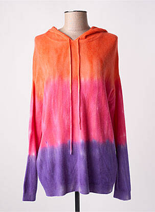 Sweat-shirt à capuche stretch manches longues orange LES TRICOTS DE LÉA femme