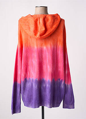 Sweat-shirt à capuche stretch manches longues orange LES TRICOTS DE LÉA femme