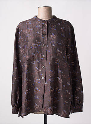 Chemisier imprimé fantaisie manches longues marron SOEUR femme