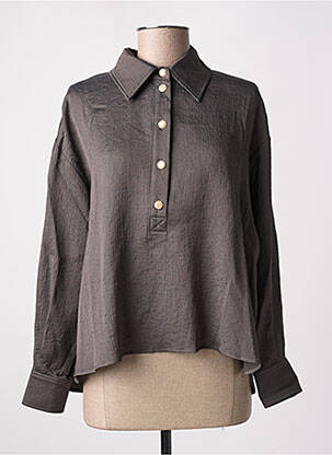Blouse poignets boutonnés avec fente manches longues gris ALYSI femme