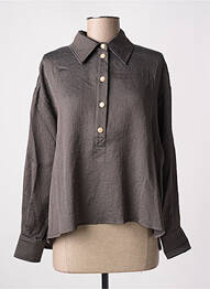 Blouse poignets boutonnés avec fente manches longues gris ALYSI femme