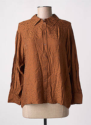 Chemisier imprimé fleurs manches longues marron MASSCOB femme