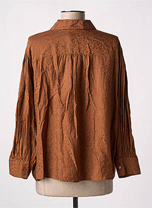 Chemisier imprimé fleurs manches longues marron MASSCOB femme