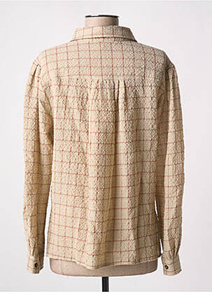 Chemisier coupe cintrée manches longues beige POMANDERE femme