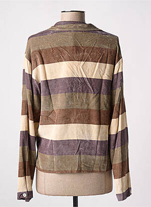Blouse manches longues manches longues marron ALYSI femme