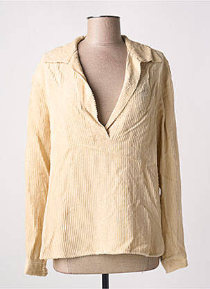 Pull coupe cintrée manches longues beige ALYSI femme