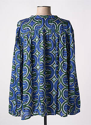 Blouse imprimé fantaisie manches longues bleu BELLA JONES femme